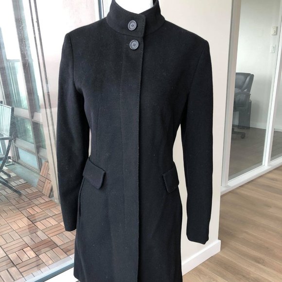 🦩 MAXMARA Collarless Tailored Wool Coat - Picture 1 of 5
